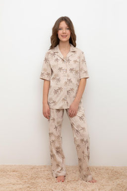 КБ 2829/бежевый,пальмы пижама для дев