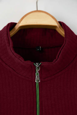 Siyah Regular/Normal Kesim Dokulu Etiket Detayl? Fermuarl? Sweatshirt TMNAW26SW00062 - Trendyolmilla фото 12