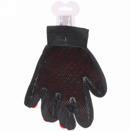 Цена за 3 шт. Расческа - перчатка для собак и кошек "ЛАПКИ и ЦАРАПКИ", на липучке, цвет красный, (подвес)26*16*0,5см