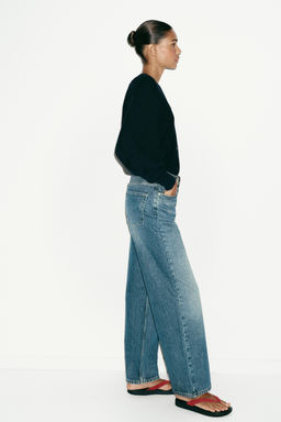 JEANS Z1975 STRAIGHT TAPERED TIRO ALTO CINTUR?N / Azul claro - Zara фото 16