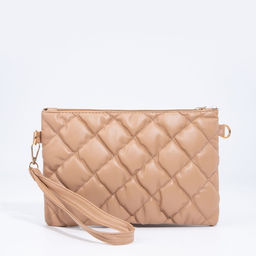 Сумка-клатч на молнии, цвет бежевый