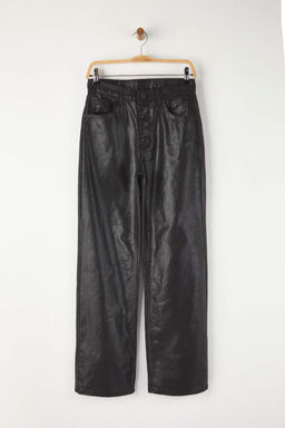Siyah Kaplama Yuksek Bel Wide Leg Jeans TWOAW26JE00156 - Trendyolmilla фото 5