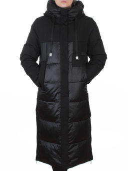 A81 BLACK Пальто зимнее женское (200 гр. холлофайбер)