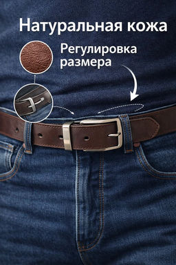 Мужской кожаный ремень Arkon Milano ZKM 3501 Коричневый