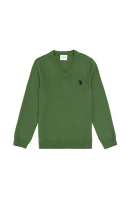 Зеленый базовый свитер для мальчика Неожиданная скидка в корзине