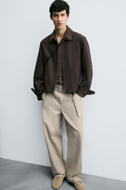 BELTED WIDE-LEG BALLOON FIT TROUSERS - Zara фото 6