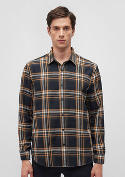 Kareli Lacivert Gomlek - Mavi фото 3