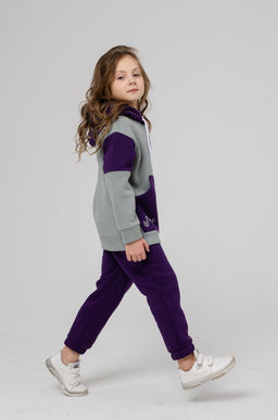 886Д Костюм детский "Серый/фиолетовый"