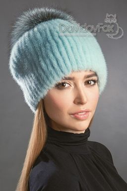 Шапка Буратино норка мята