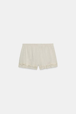 SHORTS COMBINADO ENCAJE / Gris vigor? - Zara фото 3