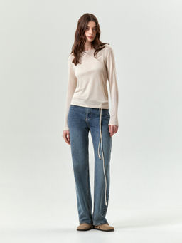 Лонгслив с двойным швом с шелком - Emka фото 3