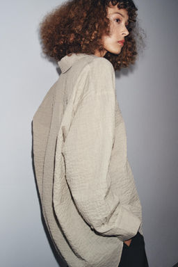 TEXTURED OVERSIZE SHIRT ZW COLLECTION - Zara фото 3