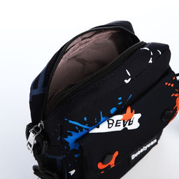 Сумка молодёжная на молнии, наружный карман, цвет чёрный - Simaland фото 4