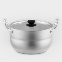 Цена за 4 шт. Кастрюля, 3 л, d=20 см, с крышкой, штампованный алюминий, серебристая