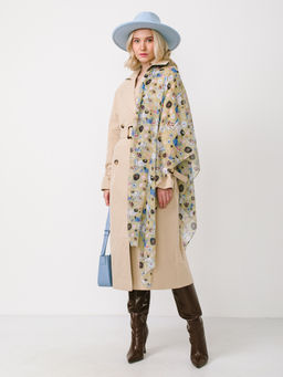 Большой, мягкий, тонкий и очень нежный двусторонний палантин с рисунком в стиле арт-деко - Tantino фото 2