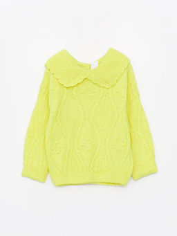 Bebe Yaka Uzun Kollu K?z Bebek Triko Kazak