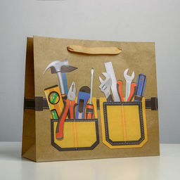 Пакет крафтовый горизонтальный Мастер, M 30 х 25.5 х 9 см