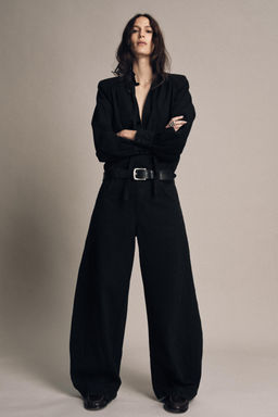 DENIM SHIRT WITH SHOULDER PADS ZW COLLECTION