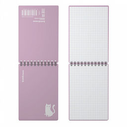 Цена за 5 шт. Блокнот с пластиковой обложкой на спирали ErichKrause Brave cats, фиолетовый, A6, 80 листов, клетка  фото 3