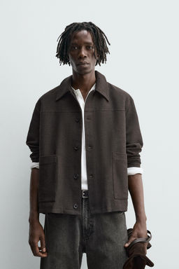 TEXTURED OVERSHIRT WITH POCKETS - Zara фото 2