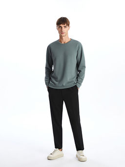 Bisiklet Yaka Uzun Kollu Erkek Sweatshirt