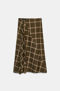 RUFFLE CHECK MIDI SKIRT - Zara фото 9