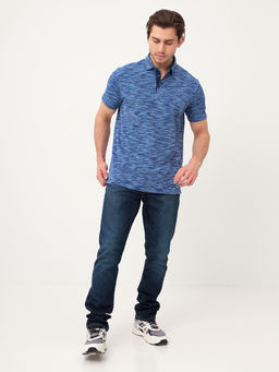 Джемпер мужской с воротником поло короткий рукав GREG G144-KM1246-OR1046 (синий)  фото 2