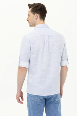 U. S. Polo Assn / Мужская синяя рубашка с длинным рукавом - U.s. polo assn фото 12