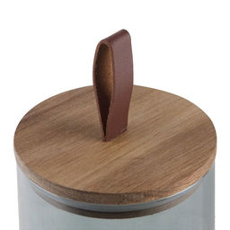 Банка для сыпучих продуктов 1300 мл, ALBERO DI MARMO, цв. стекла с кр. из мрам. дерева арт. 108285 - Полимербыт фото 2