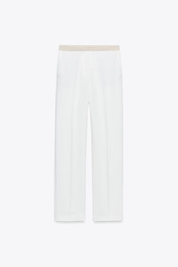 STRAIGHT-LEG TROUSERS WITH CONTRAST WAIST - Zara фото 14