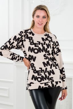 Свитшот подростковый из футера Буквы на бежевом - Амадэль фото 6