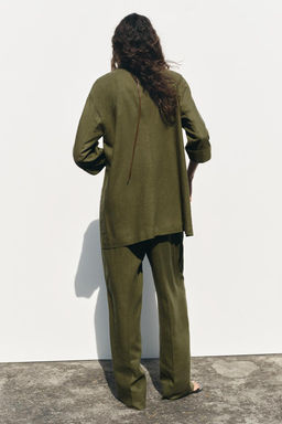 DOUBLE-BREASTED LINEN BLEND BLAZER - Zara фото 12