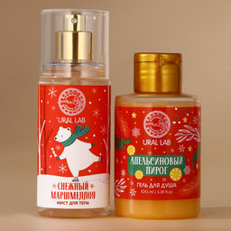 Новогодний подарочный набор косметики Мишка: гель для душа 100 мл и мист для тела 75 мл, URAL LAB фото 2