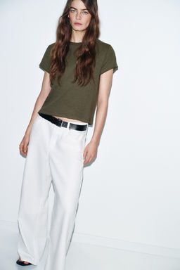 CAMISETA ALGOD?N MANGA CORTA / Khaki