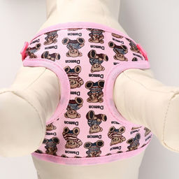 Комплект с мягкой шлейкой Дэймон, размер М, поводок 120 х 1,2 см, розовый - Пижон фото 5