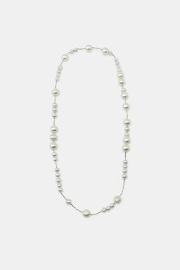 METAL CORD FAUX PEARL NECKLACE - Zara фото 2