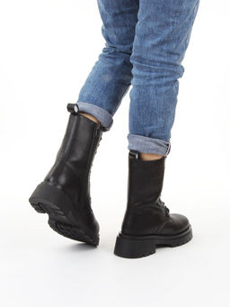 04-PAX86-1Z BLACK Ботинки зимние женские (натуральная кожа, 100% шерсть)