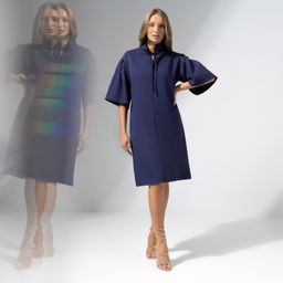 Платье со свободными рукавами Море волнуется (blue) - Charutti фото 7