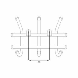 Вешалка настенная металл. "Норма 3" 24см (3 рожка, черный)