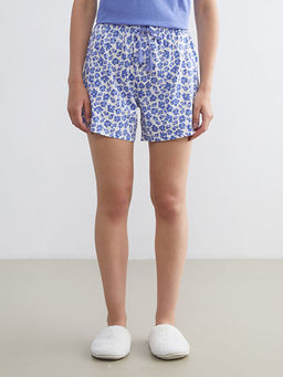 Beli Lastikli ?i?ekli Kad?n ?ort Pijama Alt?