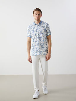 Polo Yaka K?sa Kollu Desenli Pike Erkek Ti??rt