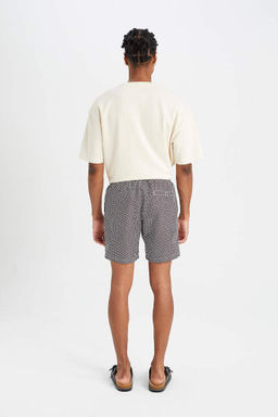 Короткие шорты для плавания стандартного кроя с сетчатой подкладкой и рисунком - Defacto фото 7