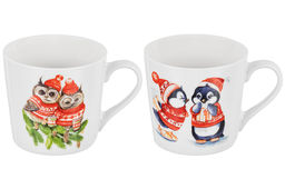 Набор 2 кружек 380 мл 13*9,7*9 см Зимние птички NEW BONE CHINA