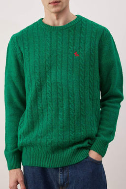 Lacivert Regular Bisiklet Yaka Animal Kazak TMNAW26KZ00006 - Trendyolmilla фото 11