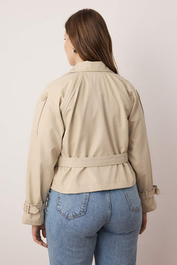 Tas Regular Buyuk Beden Trenckot TWOAW26BM00002 - Trendyolmilla фото 4