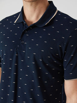 Polo Yaka K?sa Kollu Desenli Pike Erkek Ti??rt