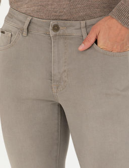 Bej Slim Fit Jean Pantolon
