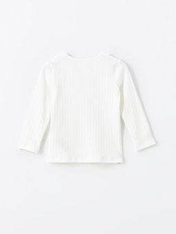 Bisiklet Yaka Uzun Kollu Basic K?z Bebek Ti??rt - Waikiki фото 3