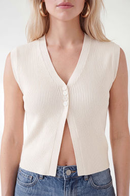 Женский топ вязаный лапша на пуговицах Happyfox