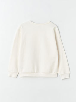 Bisiklet Yaka Bask?l? Uzun Kollu K?z ?ocuk Sweatshirt - Waikiki фото 3
